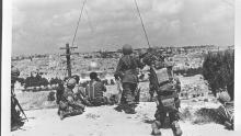 Six-Day War. Commander Motta Gur and his brigade observe the Temple Mount from their command post on Mount Olive