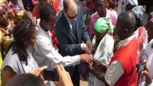 Ambassador Nadav vaccinating children 