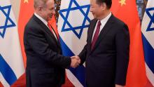 Prime Minister Benjamin Netanyahu visit China. When met with Chinese President Xi Jinping