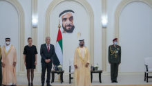 mfa (photo credit: mfa) Israel’s first Ambassador to the United Arab Emirates, Amir Hayek, presented his credentials in a historic ceremony in Abu Dhabi’s presidential palace