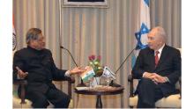 External Affairs Minister S.M. Krishna meeting President Shimon Peres