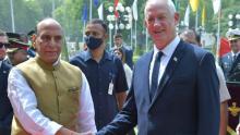 Defence Minister of Israel, Benjamin Gantz with Indian Defense Minister Rajnath Singh