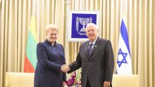 President Dalia Grybauskaitė with President Reuven Rivlin in Israel (photo credit: Chancellery of the President of the Republic of Lithuania/ R. Dačkus) President Dalia Grybauskaitė with President Reuven Rivlin in Israel