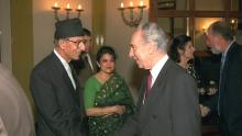 NEPAL PRIME MIN. Girija P. KOIRALA (L) AND FOREIGN MIN. SHIMON PERES GREET EACH OTHER (photo credit: SA'AR YA'ACOV, GOVERNMENT PRESS OFFICE, ISRAEL) NEPAL PRIME MIN. Girija P. KOIRALA (L) AND FOREIGN MIN. SHIMON PERES GREET EACH OTHER
