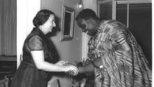 Golda Meir visits Ghana (photo credit: Getty Images) Photo 1
