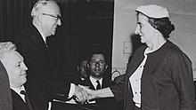 Golda Meir and Walter Hallstein, the first president of the Commission of the EEC, 1964 (photo credit: Moshe Pridan (Israel National Photo Collection)) Golda Meir and Walter Hallstein, the first president of the Commission of the EEC, 1964