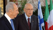 Il Presidente della Repubblica Giorgio Napolitano incontra il Presidente dello Stato di Israele Shimon Peres durante la sua visita in Israele