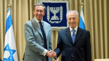 Il Presidente della Camera dei Deputati Gianfranco Fini incontra il Presidente dello Stato di Israele Shimon Peres durante la sua visita in Israele