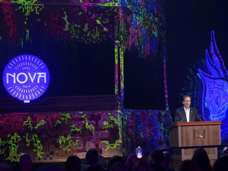 President Herzog addressing the opening ceremony of the exhibition