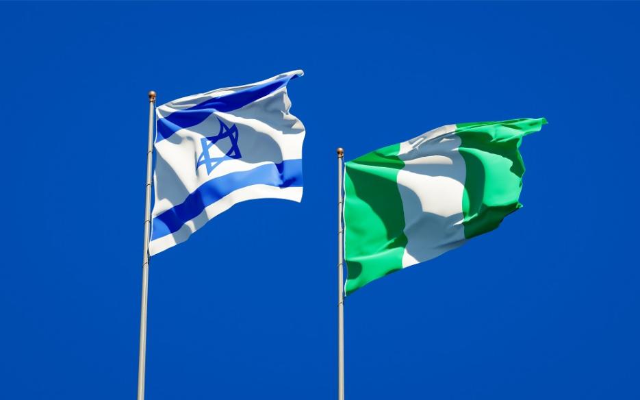  beautiful-national-state-flags-israel-nigeria-together-blue-sky