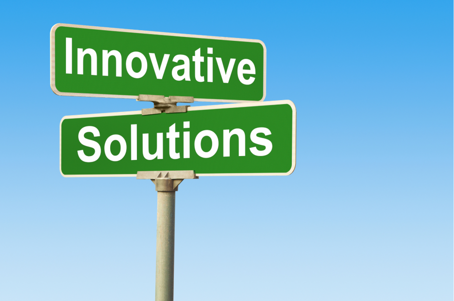 Arrow signs pointing to Innovative Solutions