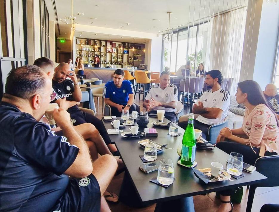 Rotem with Maccabi (photo credit: Embassy of Israel) Rotem with Maccabi