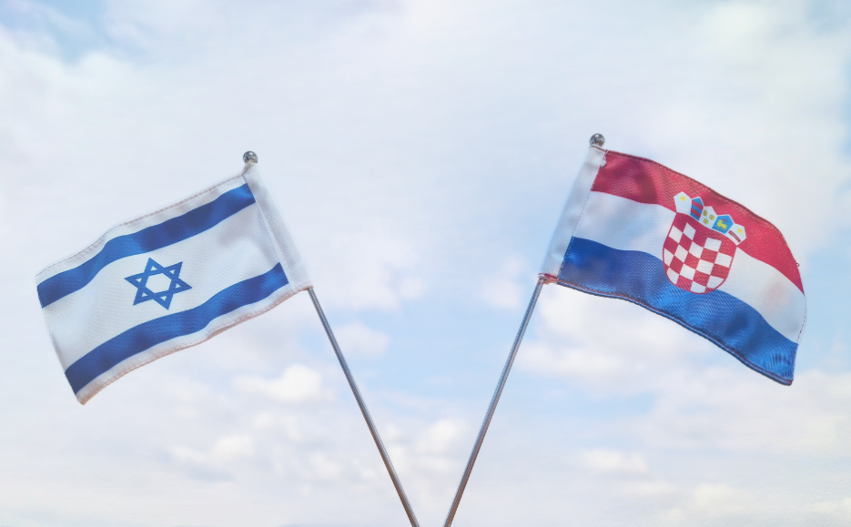 Israeli and Croatian flags