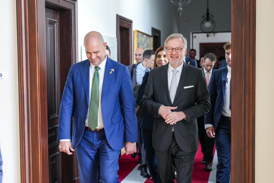 Speaker of the Knesset Amir Ohana and the Prime Minister of the Czech Republic Petr Fiala, July 2024