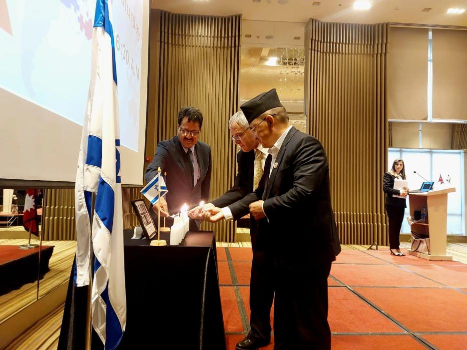 Hon. Former Foreign Minister, Hon. Member of Parliament and H.E. Ambassador (photo credit: Embassy of Israel in Kathmandu) Hon. Former Foreign Minister, Hon. Member of Parliament and H.E. Ambassador