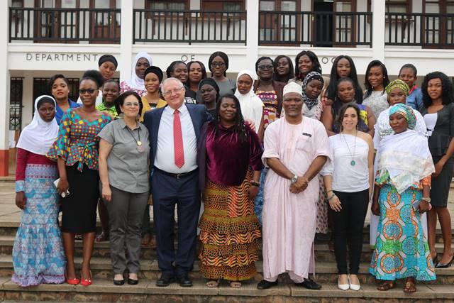 Ambassador Mehl with some of the training participants (photo credit: MFA, Accra) Ambassador Mehl with some of the training participants