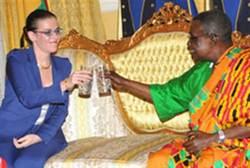 H.E. SHARON BARLI WITH PRESIDENT ATTA MILLS