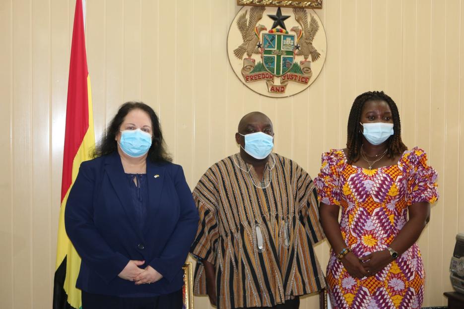 Ambassador Sufa with Central Regional Minister, Hon. Justina Marigold Assan (photo credit: MFA Accra) Ambassador Sufa with Central Regional Minister, Hon. Justina Marigold Assan
