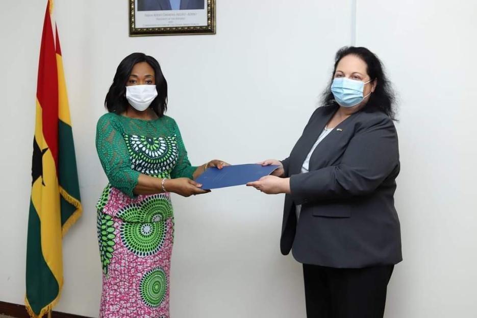 Ambassador - Designate, Shlomit Sufa with Hon. Shirley Ayorkor Botchewy (photo credit: MFA Accra) Ambassador - Designate, Shlomit Sufa with Hon. Shirley Ayorkor Botchewy