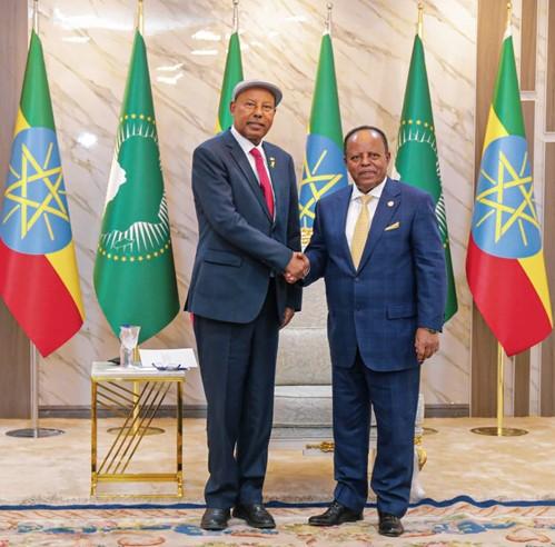 H.E. Amb. Avraham Neguise wit H.E. President Taye Atske-Selassie (photo credit: H.E. Amb. Avraham Neguise wit H.E. President Taye Atske-Selassie) H.E. Amb. Avraham Neguise wit H.E. President Taye Atske-Selassie