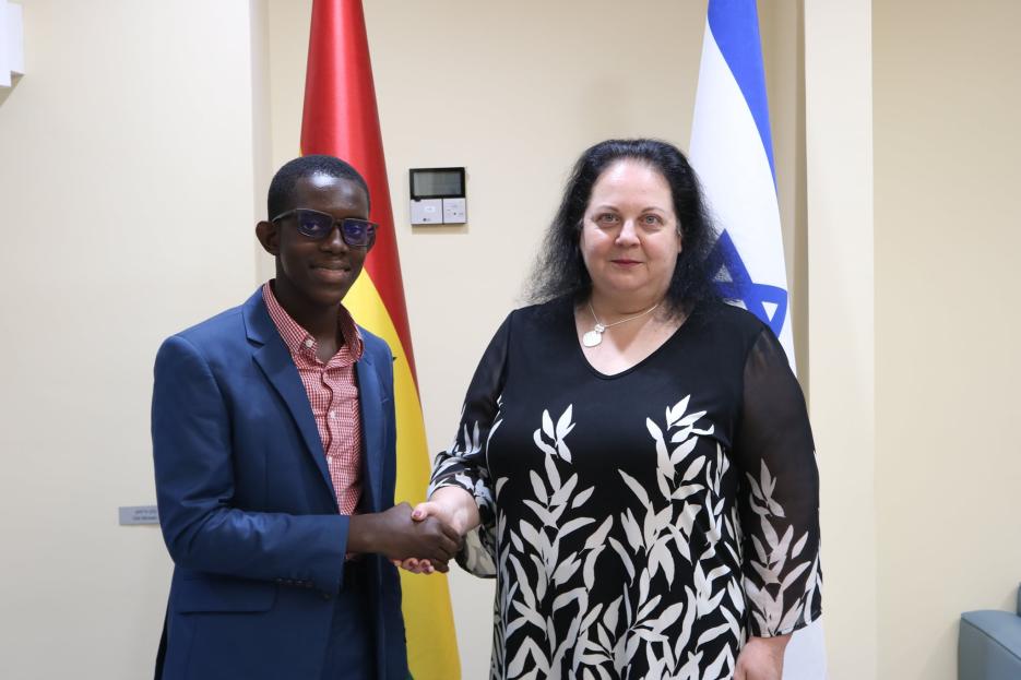 Ohene with H.E. Shlomit Sufa (photo credit: MFA Accra) Ohene with H.E. Shlomit Sufa