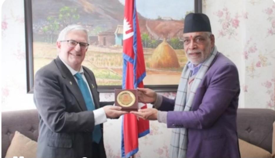 Ambassador with Hon. Minister (photo credit: Embassy of Israel in Kathmandu) Ambassador with Hon. Minister
