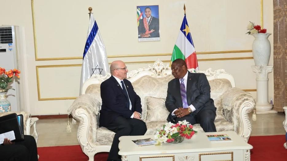 H.E. AMNON KALMAR, Ambassador of the Embassy of Israel to the Central African Republic with residence in Yaounde, Cameroon, was at the Renaissance Palace in Bangui, on March 17, 2025 to present his letter of credence to H.E. Faustin-Archange Touadéra, pr (photo credit: H.E. AMNON KALMAR, Ambassador of the Embassy of Israel to the Central African Republic with residence in Yaounde, Cameroon, was at the Renaissance Palace in Bangui, on March 17, 2025 to present his letter of credence to H.E. Faustin-Archange Touadéra, pr) H.E. AMNON KALMAR, Ambassador of the Embassy of Israel to the Central African Republic with residence in Yaounde, Cameroon, was at the Renaissance Palace in Bangui, on March 17, 2025 to present his letter of credence to H.E. Faustin-Archange Touadéra, president of the Central African Republic.