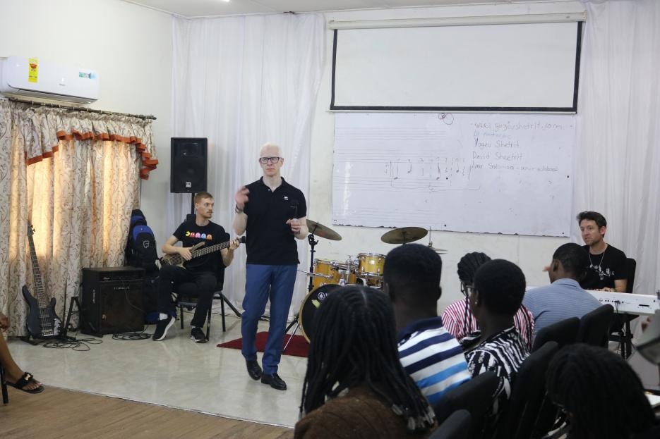 Israeli Jazz Trio at the University of Ghana (photo credit: MFA Accra) Israeli Jazz Trio at the University of Ghana