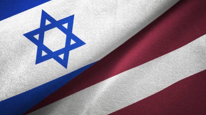 Israel Latvia flags (photo credit: embassy) LV-ISR