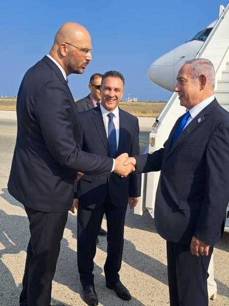 Ambassador welcomes the PM (photo credit: Embassy of Israel) Ambassador welcomes the PM