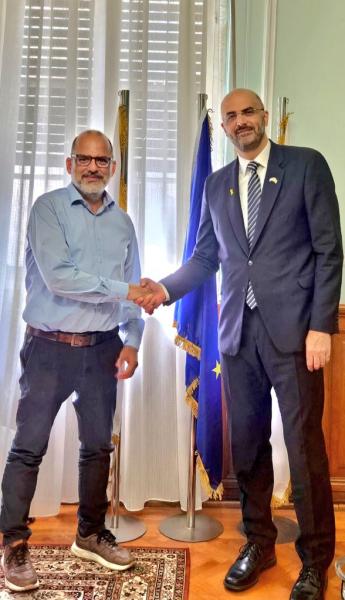 Amb met the new mayor of Limassol (photo credit: Embassy of Israel) Amb met the new mayor of Limassol