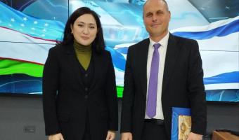 Meeting at the ministry of education (photo credit: embassy in Tashkent) at the ministry of education