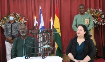  H. E. Shlomit Sufa with Rev Dr John B Ghartey of the Ebenezer Assemblies of Ghana Church