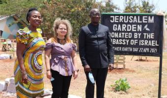 Ambassador Cooper with Madam Esther Cobber and Rev Nii Ayitey Okine