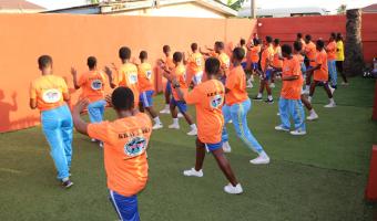 Students from Accra Girls Senior High School learning Krav Maga