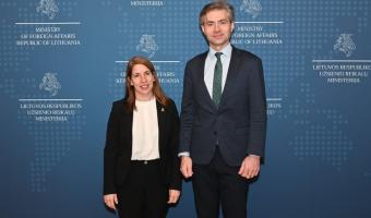 Ambassador with MFA Budrys (photo credit: MFA of Lithuania) Meeting with Lithuania FM