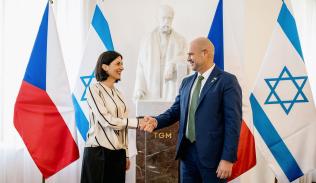 Speaker of the Knesset Amir Ohana aSpeaker of the Chamber of Deputies Marketa Pekarova Adamovaa, July 2024