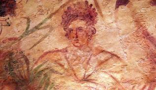 Figure of Greek mythology’s goddess Demeter appearing on the structure’s ceiling,